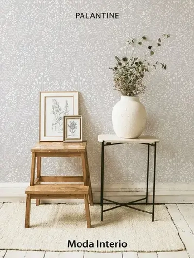 Обои флизелиновые, веточки на сером, прованс, метровые, для кухни, Palantine (Moda interio)