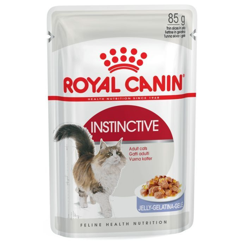 Royal canin instinctive 85 г пауч влажный корм кусочки в желе для кошек старше 1-го года