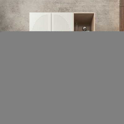 Шкаф Агератум МДФ двухсекционный с стеллажом Лайн керамика (0,27) А10032 матовая - Дуб Сонома 3025  190*45*240