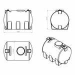 Ёмкость горизонтальная 2000л усиленная для перевозки Политим 2000 л. горизонтальный (1880x1225x1270см;красный) - арт.560716