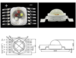 Светодиод RGBWA (15w, 12pin)