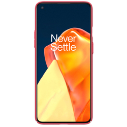 Тонкий жесткий чехол от Nillkin красного цвета (Bright Red) для OnePlus 9R, серия Super Frosted Shield
