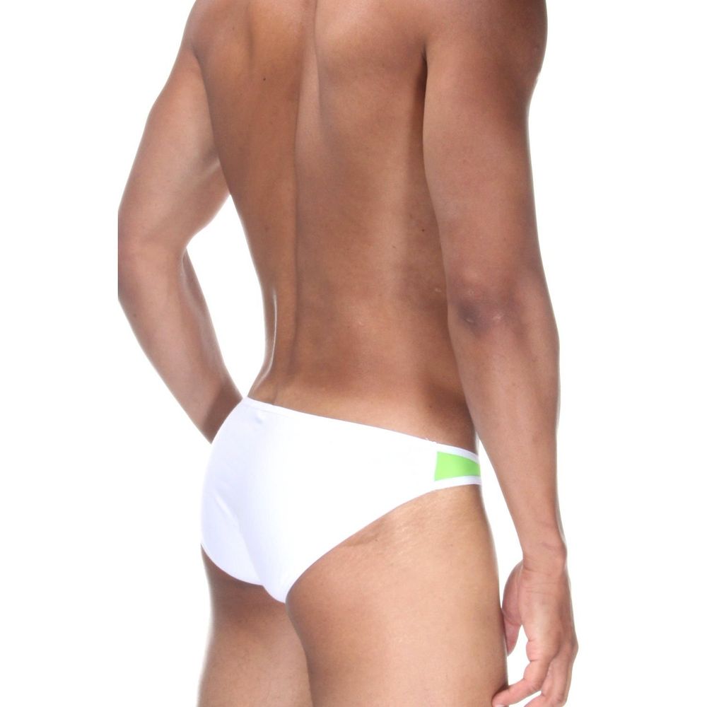 Мужские трусы слипы двухцветные: салатовый/белый Cosmos Colors RS10_WG