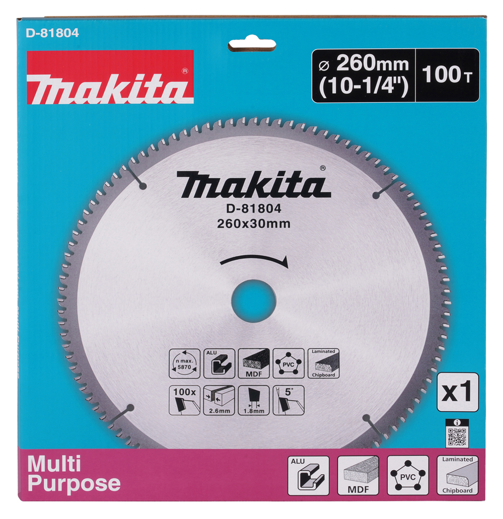 Пильный диск универсальный 260x30x2,6/1,8х100T Makita D-81804