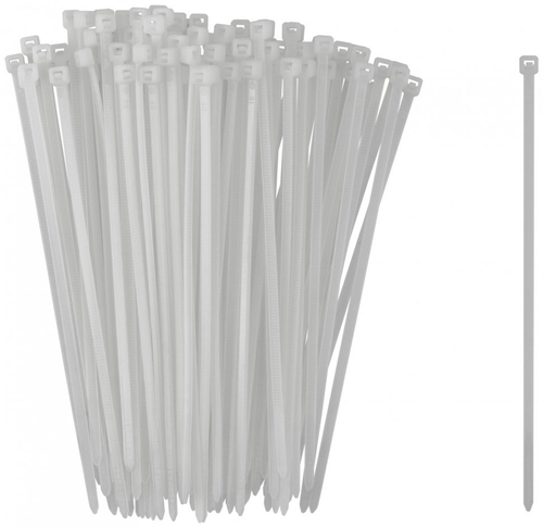 60368 FIT Хомуты нейлоновые для проводов, белые 100шт., 3,6х150 мм