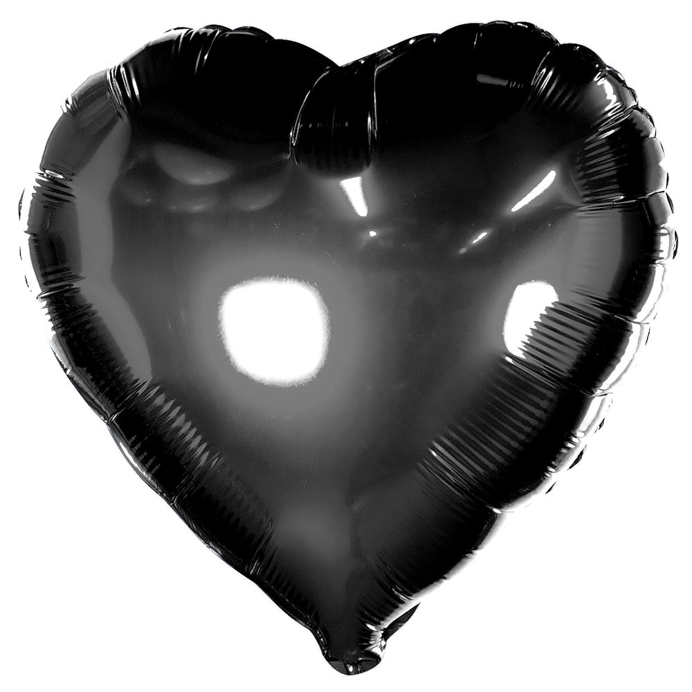 Шар (18"/ 46 см) Сердце, Черный 1 шт.