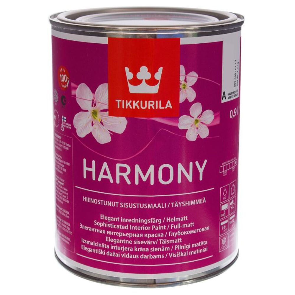 Tikkurila Harmony Краска интерьерная колеруемая База С, прозрачный, 0,9 л