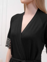 Халат домашний вискоза с кружевом на запах