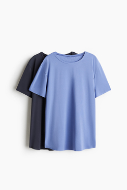 H&M Комплект из двух спортивных футболок DryMove™, темно-синий/светло-синий