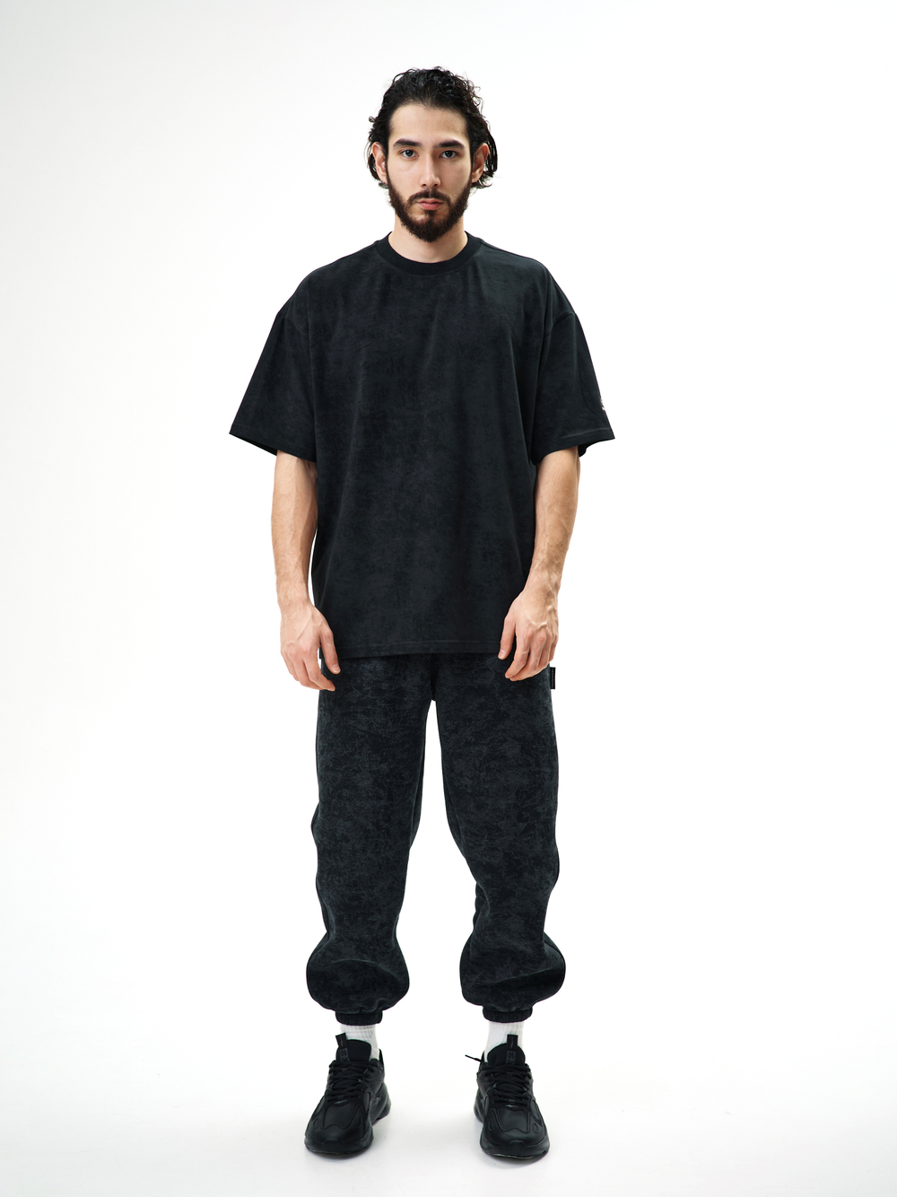 Штаны THE BAD FRIENDS Basic fit WRM черный Ш4 начес flecee винтаж