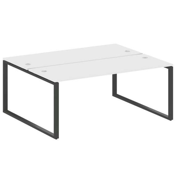 Metal System Рабочая станция на О-образном м/к БО.РАС-СП-2.5 Белый/Металл Антрацит 1800*1475*750