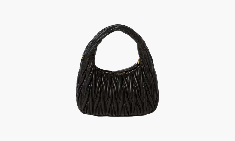 Сумка Miu Miu Wander Matelasse Nappa Leather Mini Hobo Bag "Black"