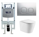 Унитаз с инсталляцией WeltWasser AMBERG 497 ST + SALZBACH 043 GL-WT + AMBERG RD-MT CR