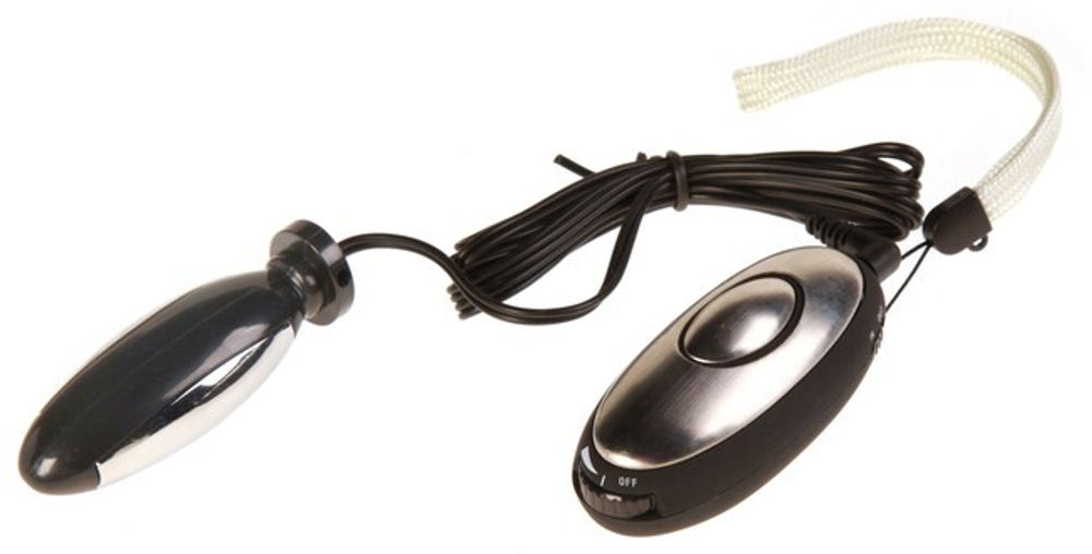 Комплект с анальной втулкой для электростимуляции E-Passion Plug (Цвет: черный с серебряным)