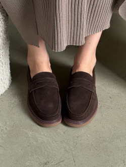 Лоферы из натуральной замши