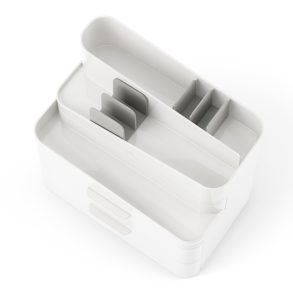 Органайзер-косметичка glam, 27х25 см, белый/серый