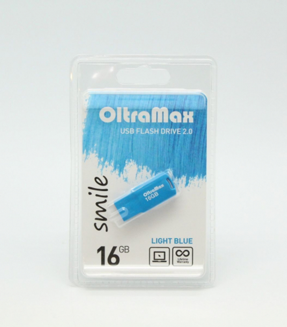 USB Флешка 16GB OltraMax Smile, USB 2.0, голубая