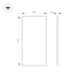 Светильник DL-TITAN-S600x1200-60W Day4000 (WH, 120 deg, CRI90, 230V) (Arlight, IP54 Металл, 5 лет) 052818