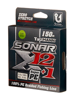 Плетеный шнур для рыбалки TauMANN Sonar X12+1 PE 150m #0.6 (0.12mm) Light Green