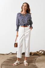 22988 Блузка женская (синий принт)