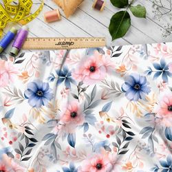Ткань премиум флис акварельный цветник