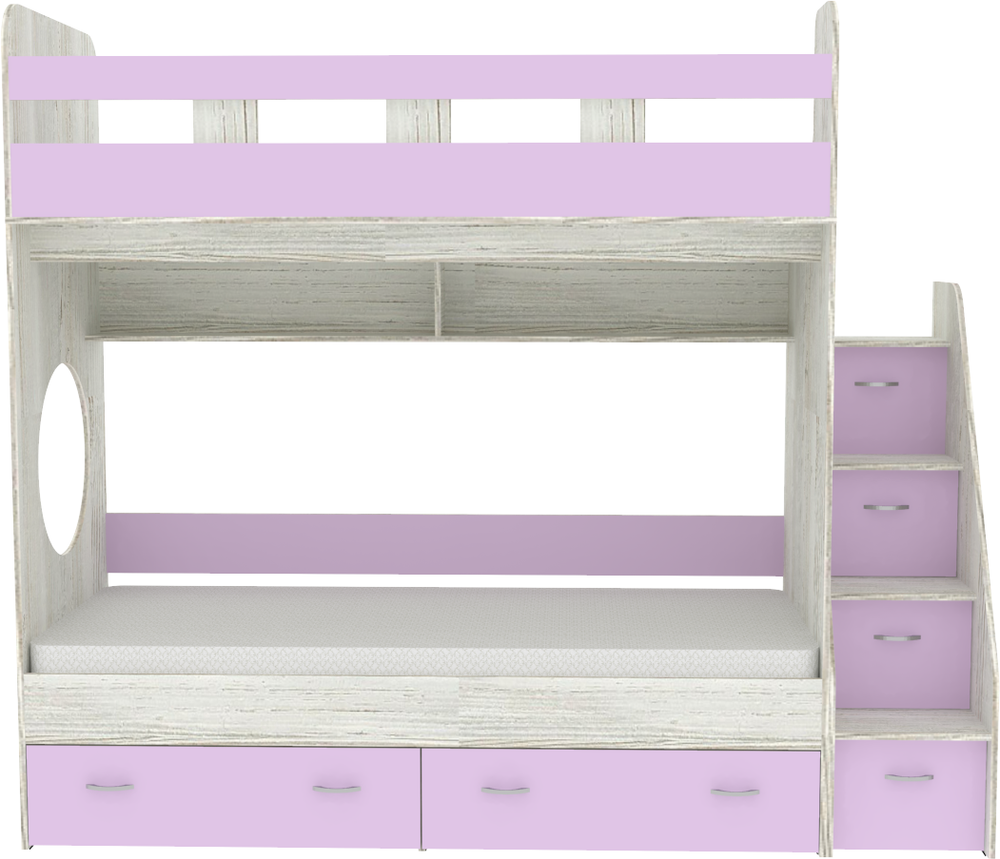 Двухъярусная кровать КарИВи Юниор 1 90х200 Винтерберг Ирис