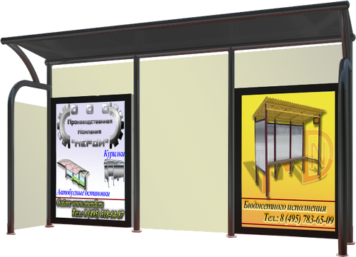 Остановочный павильон А-90 каленое стекло 1