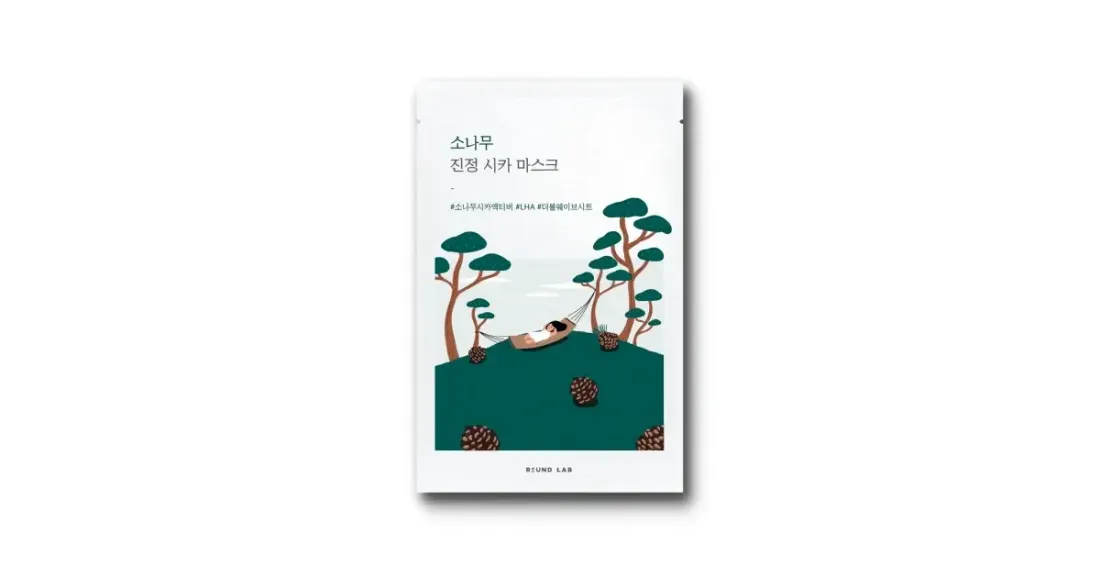 Тканевая маска успокаивающая Round Lab Pine Calming Cica Mask Sheet