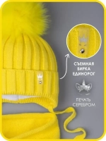 Шапка для девочки зимняя вязаная и снуд