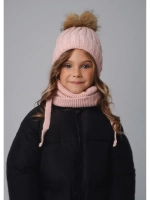 Шапка зимняя для девочки и снуд вязаные