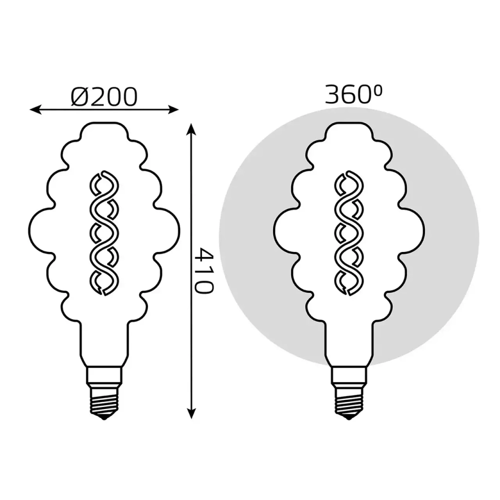 Лампа Gauss LED Filament Honeycomb 8W Е27 380lm 2700К gray flexible 159802008