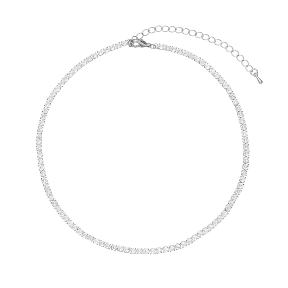 Колье-чокер, тонкая полоса цирконов