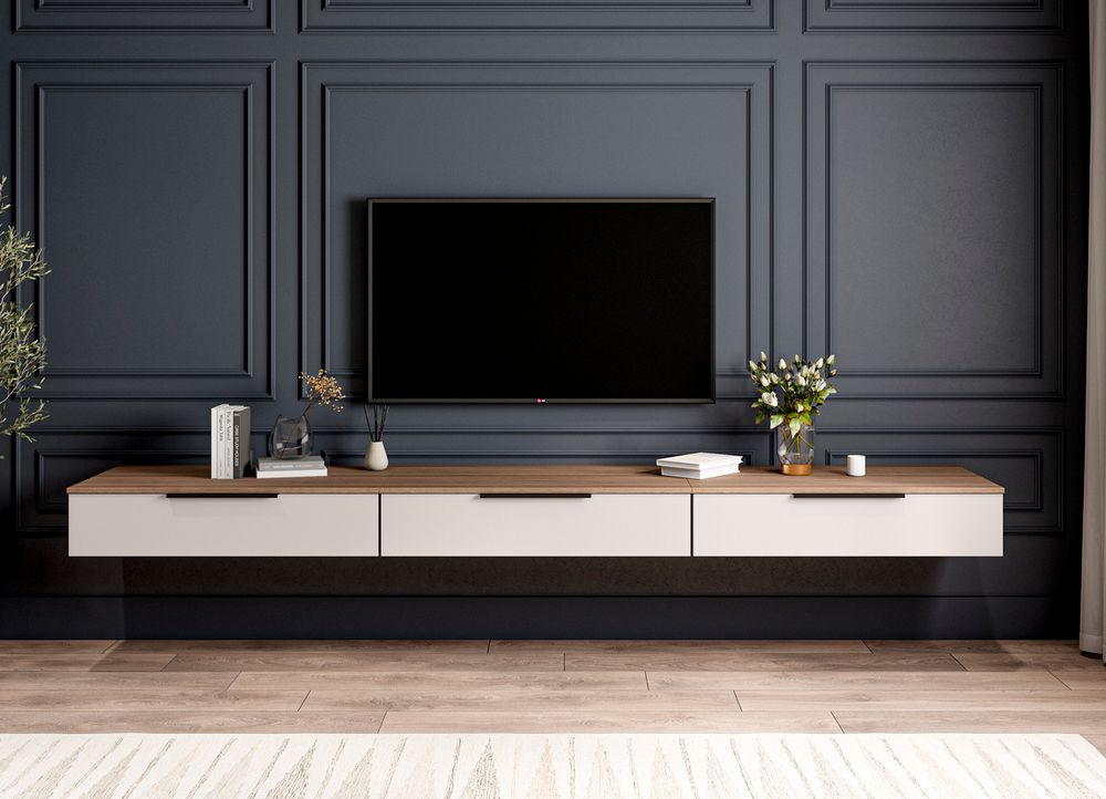 МС Роза Подвесная тумба 900 Орех Франклин/Ройс Бежевый скин