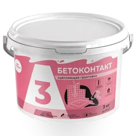 A3  БЕТОКОНТАКТ сцепляющая грунтовка  3кг (ИжСинтез)