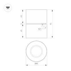 Светильник SP-POINT-SURFACE-R85-12W Warm3200-MIX (BK, 15 deg, 230V) (Arlight, IP20 Металл, 5 лет) 058607