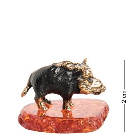 AM-1940 Фигурка «Кабанчик Веня» (латунь, янтарь)