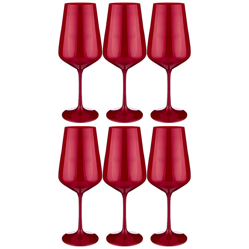 НАБОР БОКАЛОВ ДЛЯ ВИНА "SANDRA SPRAYED RED" ИЗ 6 ШТ. 450 МЛ. ВЫСОТА=24 СМ. (КОР=8НАБОР.)