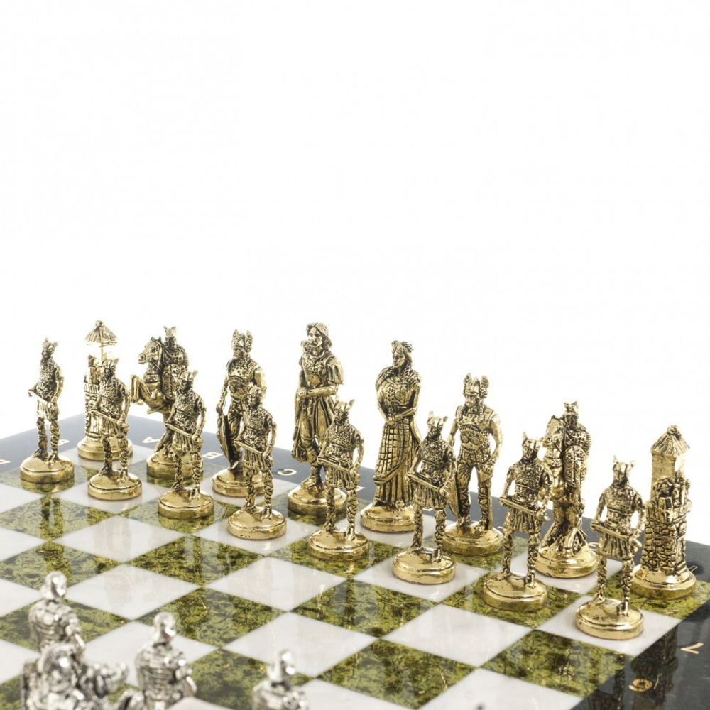 Шахматы "Галлы и Римляне" доска 40х40 см мрамор змеевик G 122638