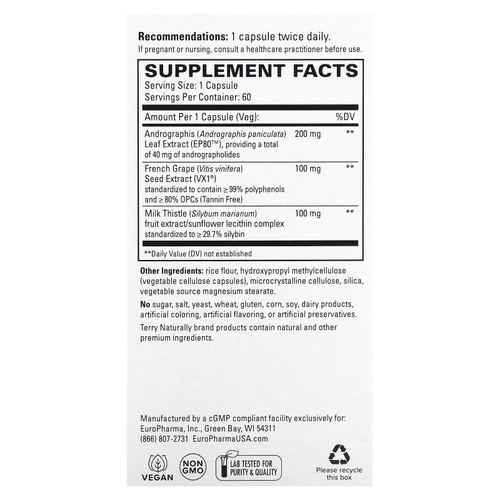 Terry Naturally, Healthy Liver, 60 капсул