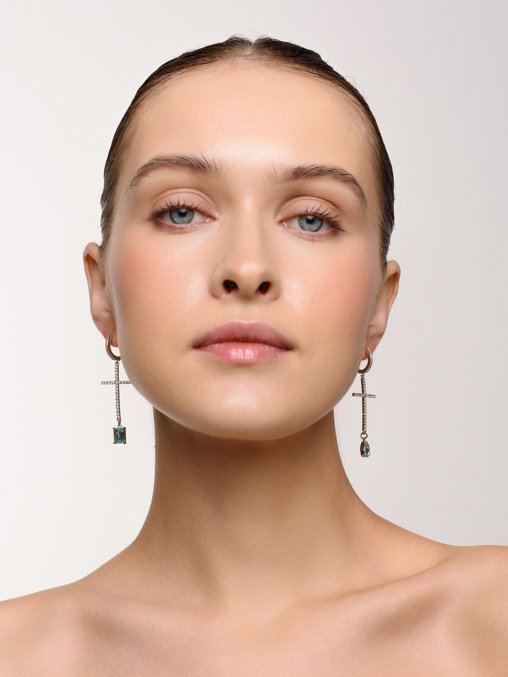 Серьги "Cross Aque drops"