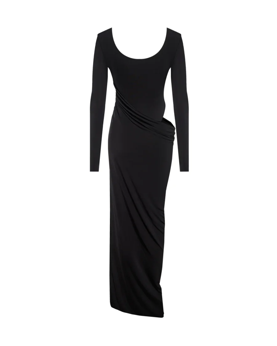 Платье Wave sleeve, Черный