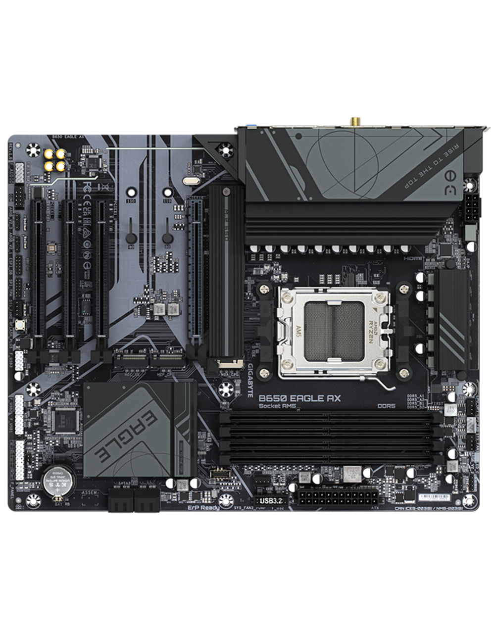 Материнская плата GIGABYTE B650 EAGLE AX, AM5, B650, 4*DDR5, 4*SATA, 3*M.2, 2*USB 3.2, 6*USB 2.0, Type-C, 4*PCIx16, DP+HDMI, ATX