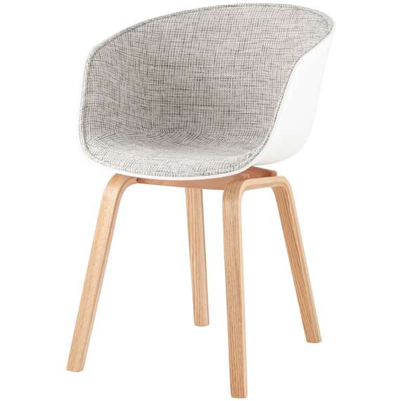 Стул Hey Soft, белый с серой обивкой