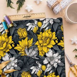 Ткань премиум интерлок ожившая гравюра