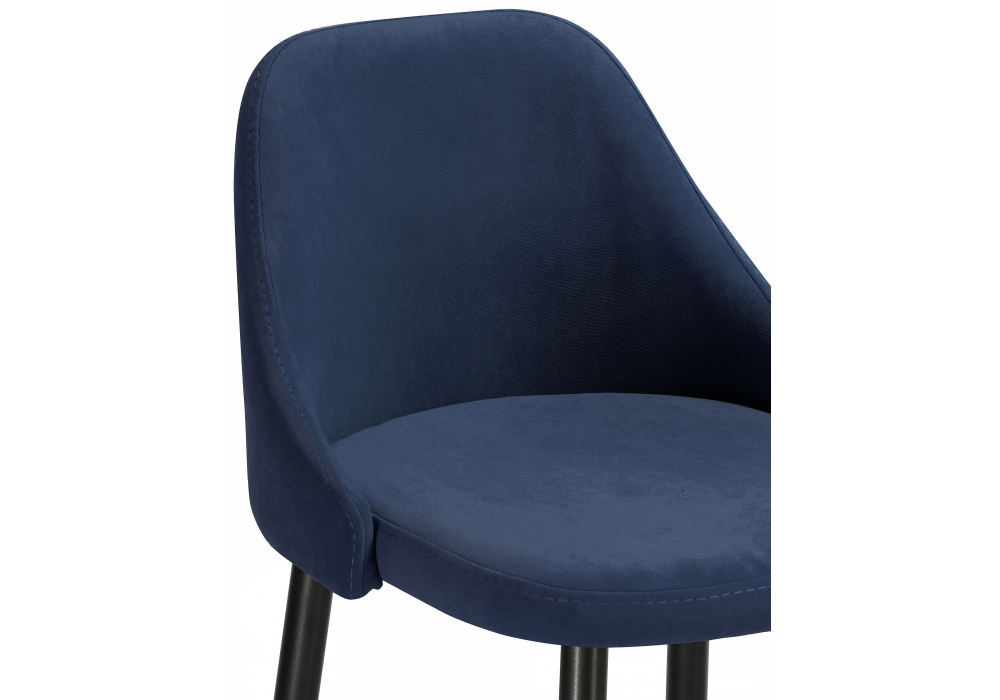 Барный стул Woodville Джама темно-синий, черный матовый, ножки черные