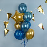 Гирлянда-флажки в золотом цвете, металлик, 1000 см