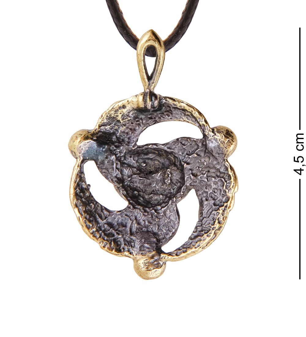 AM-3632 Подвеска «Сова Хедрик» (латунь, янтарь)