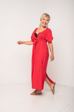 Платье длинное летнее пляжное легкое с запахом и разрезами для отдыха на море и в городе