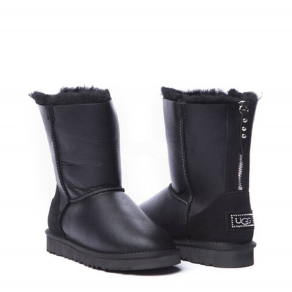 Угги Short Zip Metallic Black