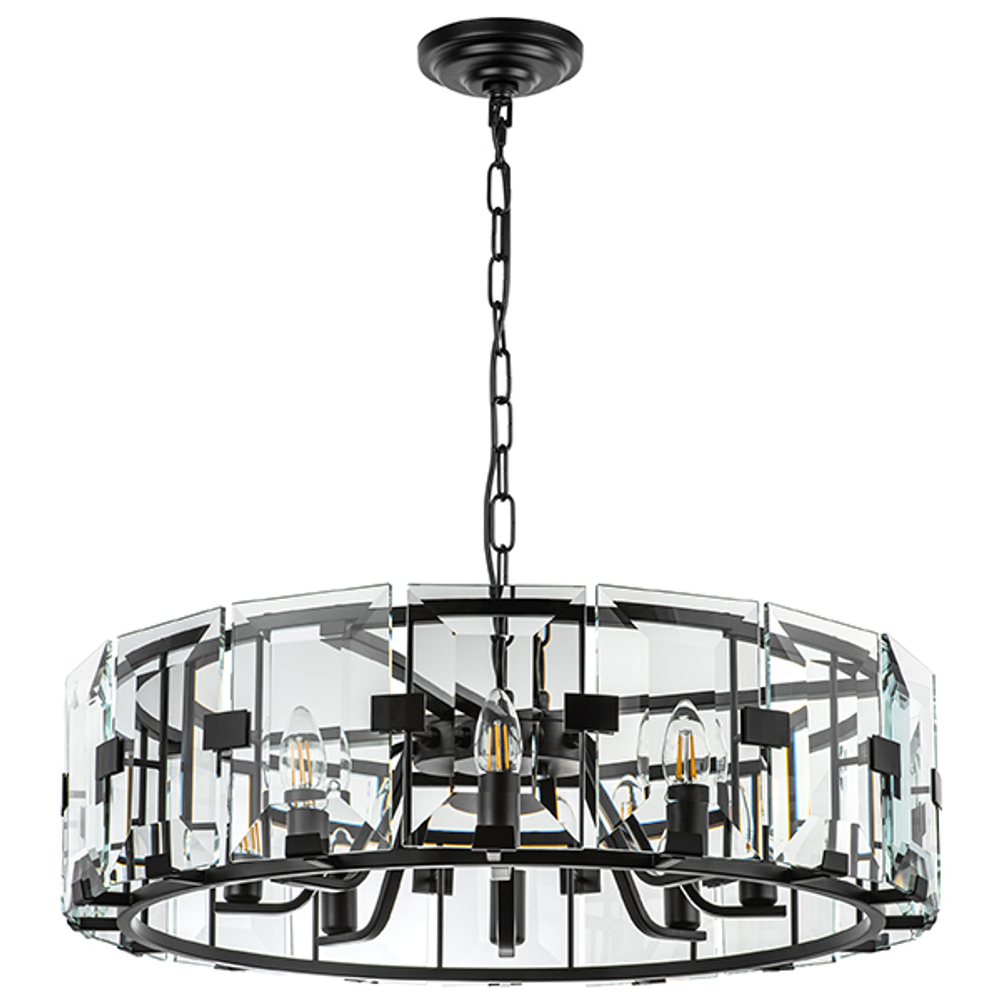 713287 Люстра NOVARA 8x40W E14 ЧЕРНЫЙ МАТОВЫЙ